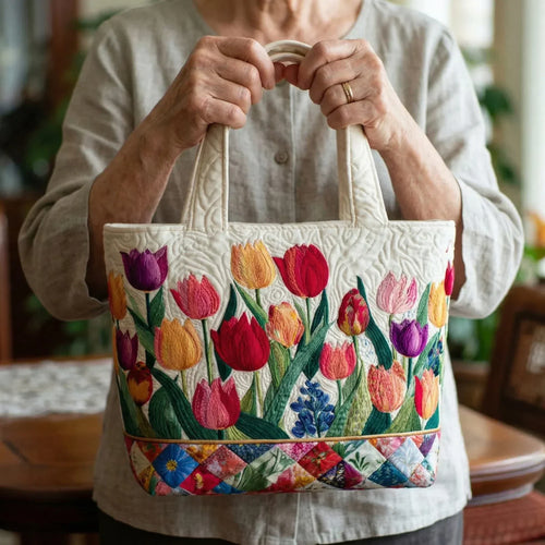 Prošívaná taška – Tulipánová zahrada